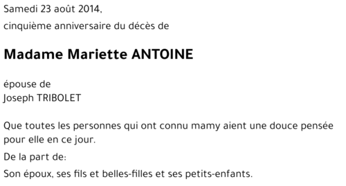 Mariette ANTOINE