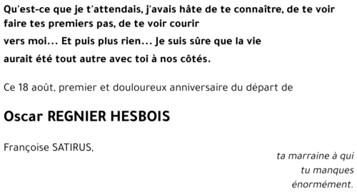 Oscar REGNIER HESBOIS