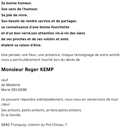 Roger KEMP