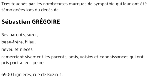 Sébastien GRÉGOIRE