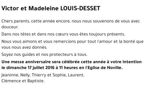 Victor et Madeleine LOUIS-DESSET