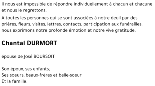 Chantal DURMORT