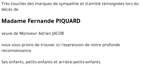 Fernande PIQUARD