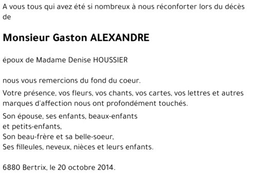 Gaston ALEXANDRE