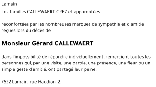 Gérard CALLEWAERT