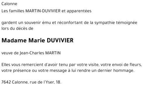 Marie DUVIVIER