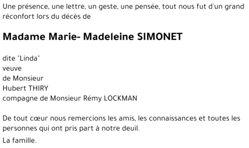 Marie-Madeleine SIMONET