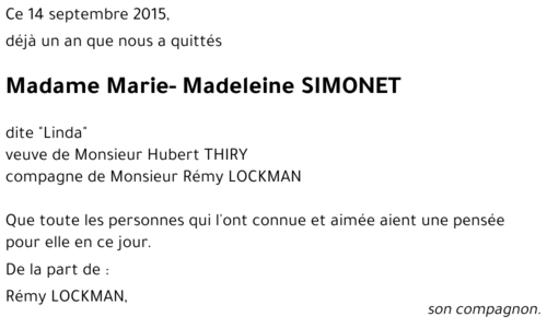 Marie-Madeleine SIMONET