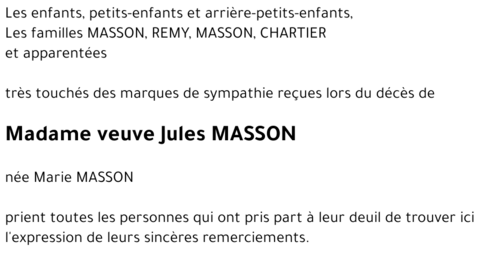 veuve Jules MASSON