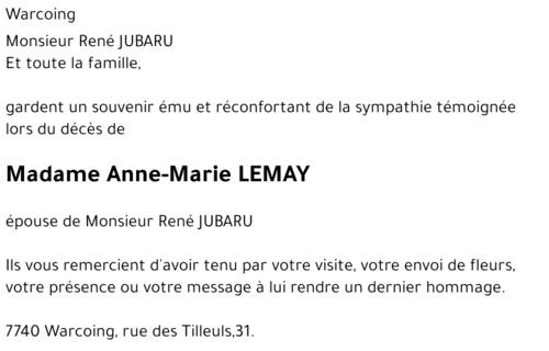 Anne-Marie LEMAY