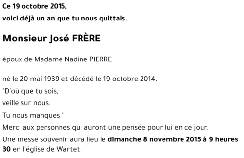 José FRÈRE