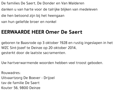 Omer De Saert