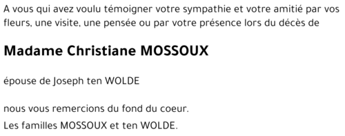 Christiane MOSSOUX