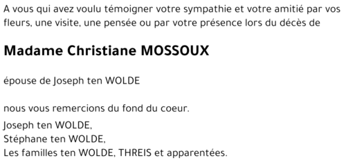 Christiane MOSSOUX