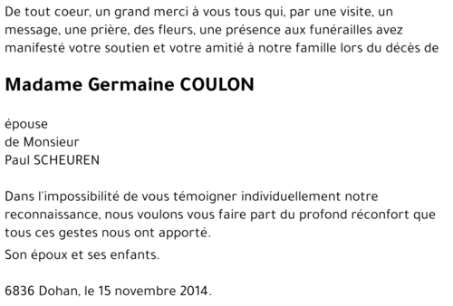 Germaine COULON