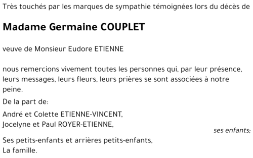 Germaine COUPLET