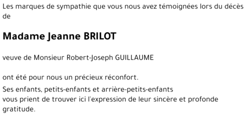 Jeanne BRILOT