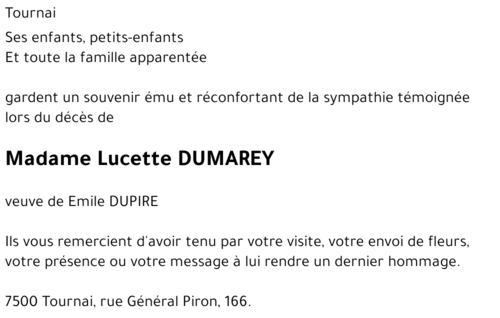 Lucette DUMAREY