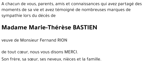 Marie-Thérèse BASTIEN
