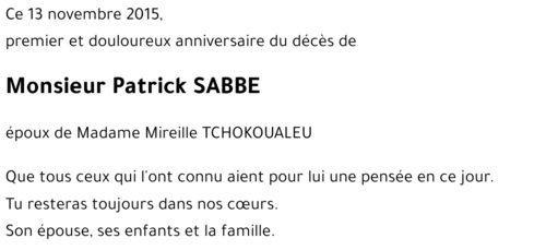 Patrick SABBE 