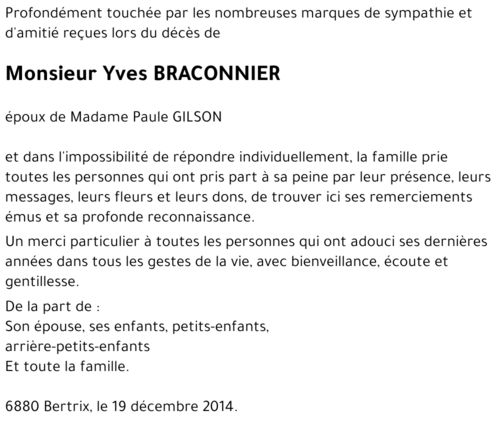 Yves BRACONNIER