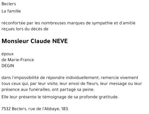 Claude NEVE