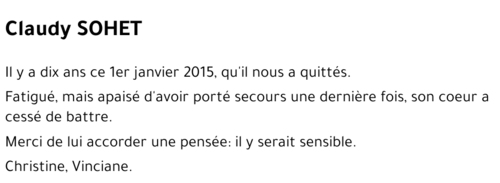 Claudy SOHET