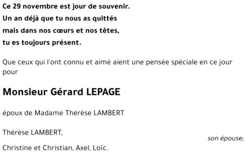 Gérard LEPAGE