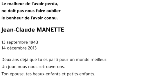 Jean-Claude MANETTE