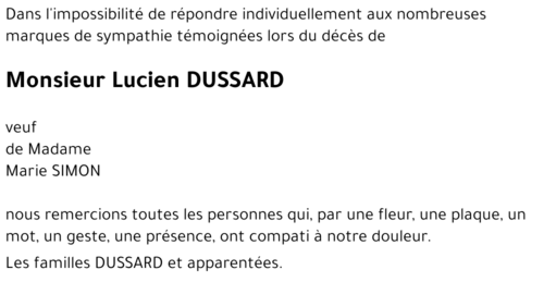 Lucien DUSSARD 