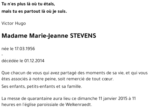 Marie-Jeanne STEVENS