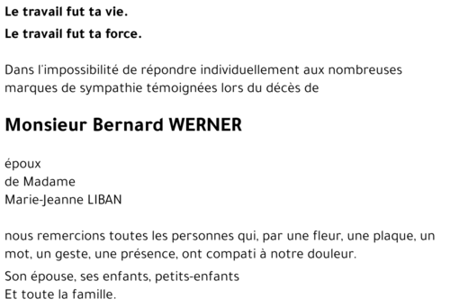 Bernard WERNER 