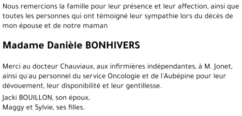 Danièle BONHIVERS