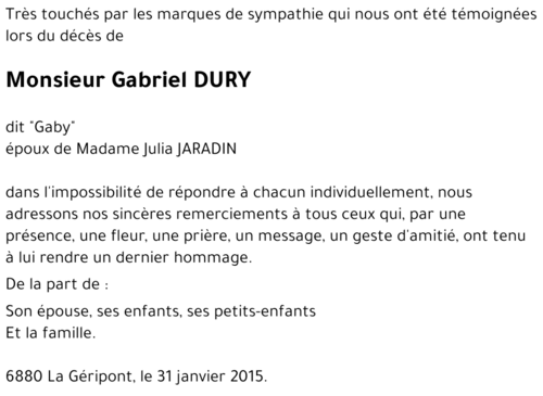 Gabriel DURY
