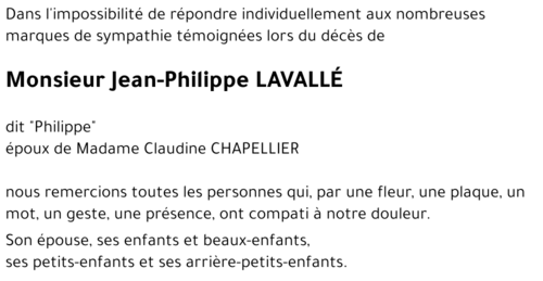 Jean-Philippe LAVALLÉ dit « Philippe » 