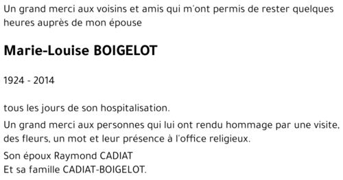 Marie-Louise BOIGELOT