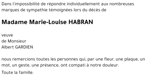 Marie-Louise HABRAN 