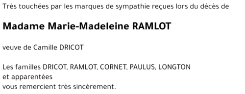 Marie-Madeleine RAMLOT