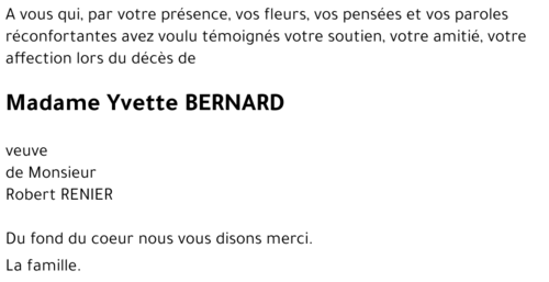 Yvette BERNARD