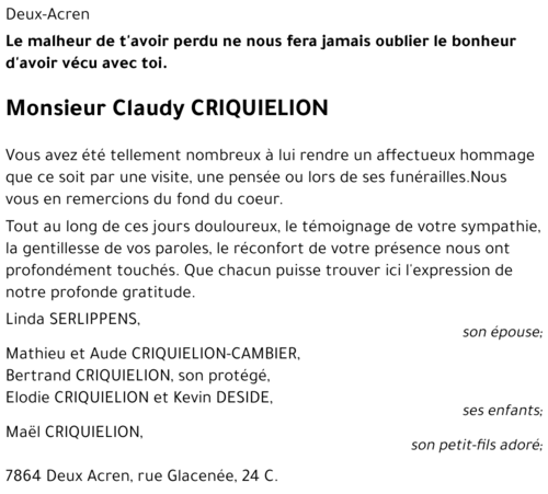 Claudy CRIQUIELION
