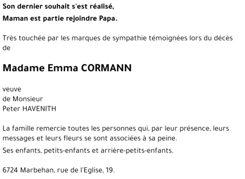 Emma CORMANN