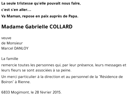 Gabrielle COLLARD