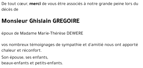 Ghislain GREGOIRE