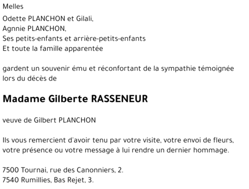 Gilberte RASSENEUR