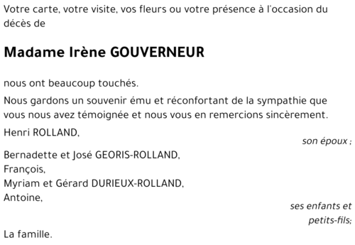 Irène GOUVERNEUR