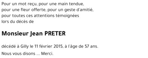Jean PRETER