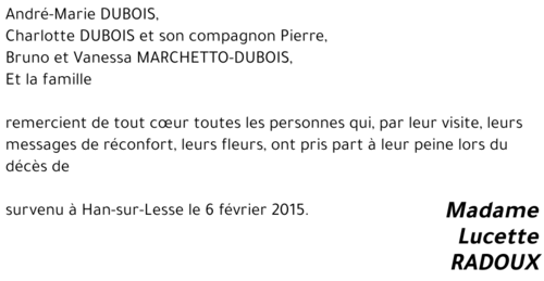 Lucette RADOUX