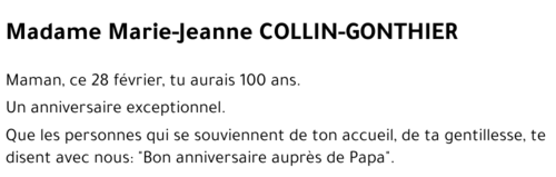 Marie-Jeanne COLLIN-GONTHIER