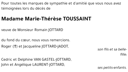 Marie-Thérèse TOUSSAINT