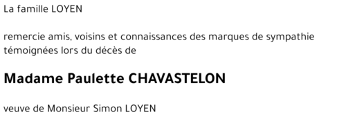 Paulette CHAVASTELON